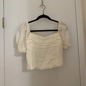 Abercrombie Pleated Squareneck Top White